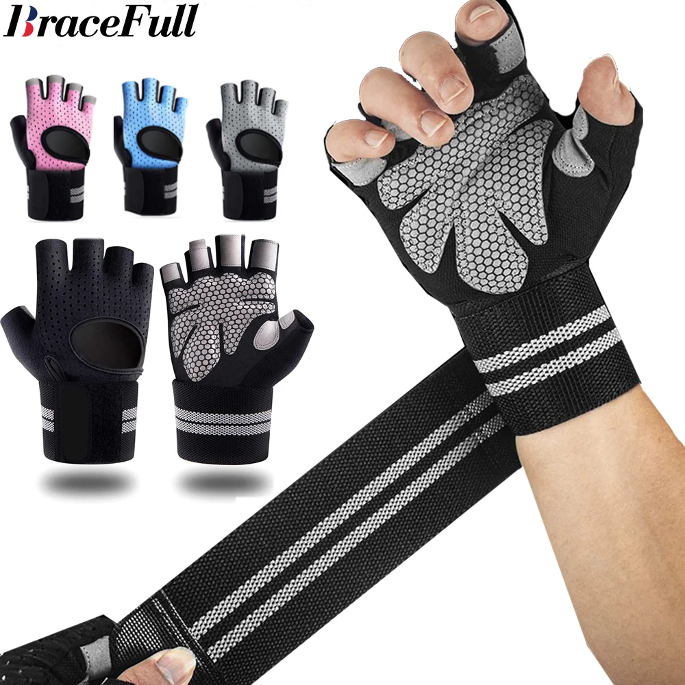 Crossfit Training Gear - 손목 랩 지지대 달린 하프 핑거