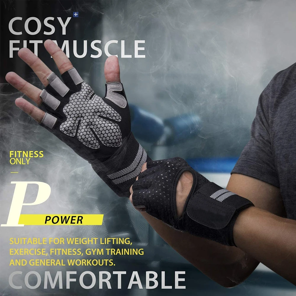 손목 랩 지지대 달린 하프 핑거 체육관 피트니스 장갑, - Crossfit Training Gear 리뷰 및 가격